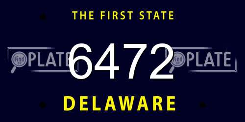 6472 Delaware License Plate