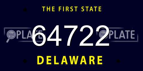 64722 Delaware License Plate
