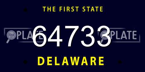 64733 Delaware License Plate