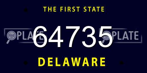 64735 Delaware License Plate