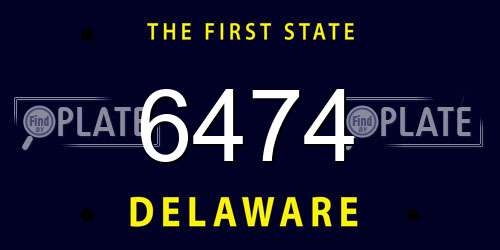 6474 Delaware License Plate