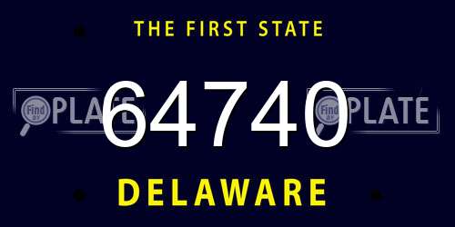 64740 Delaware License Plate