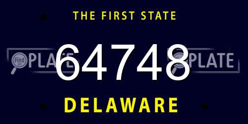 64748 Delaware License Plate