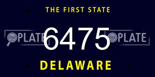 6475 Delaware License Plate