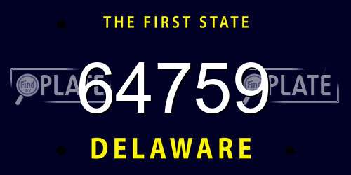 64759 Delaware License Plate