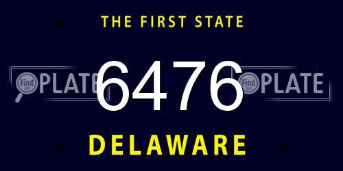 6476 Delaware License Plate