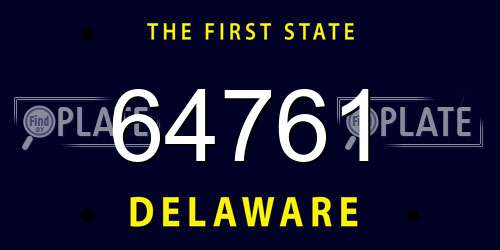 64761 Delaware License Plate
