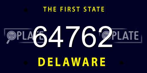 64762 Delaware License Plate