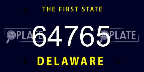 64765 Delaware License Plate