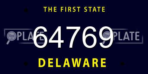64769 Delaware License Plate