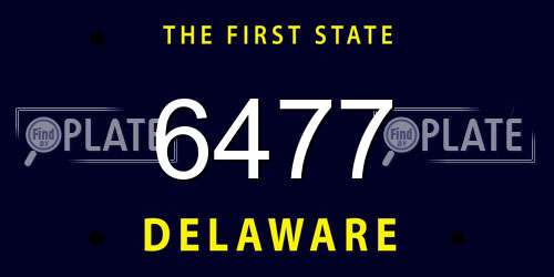 6477 Delaware License Plate
