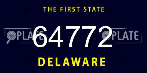 64772 Delaware License Plate