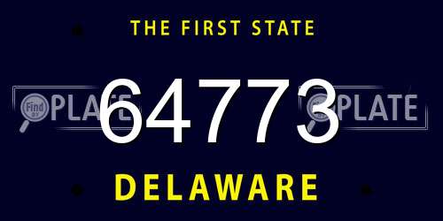 64773 Delaware License Plate