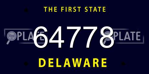 64778 Delaware License Plate