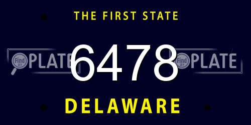 6478 Delaware License Plate