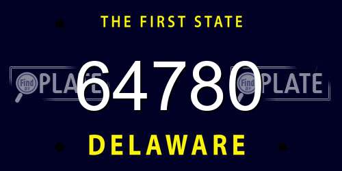 64780 Delaware License Plate