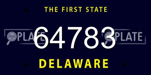 64783 Delaware License Plate
