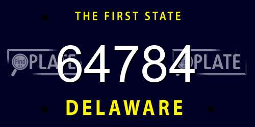 64784 Delaware License Plate
