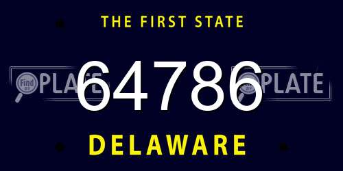 64786 Delaware License Plate
