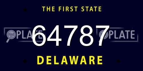 64787 Delaware License Plate