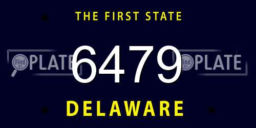 6479 Delaware License Plate