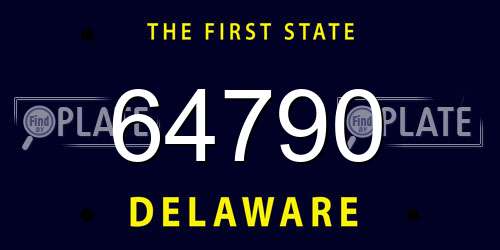64790 Delaware License Plate