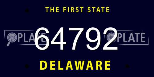 64792 Delaware License Plate