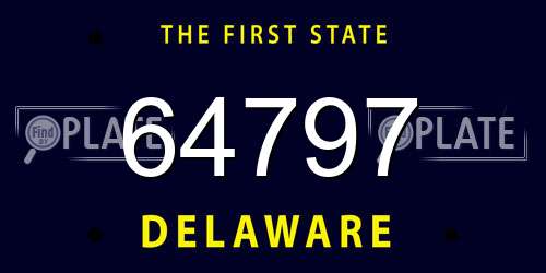 64797 Delaware License Plate