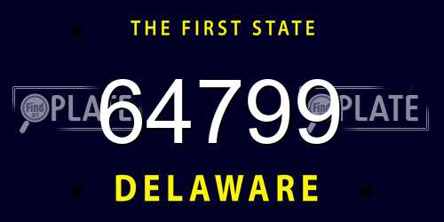 64799 Delaware License Plate