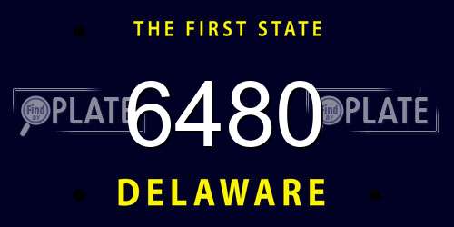 6480 Delaware License Plate