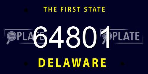 64801 Delaware License Plate