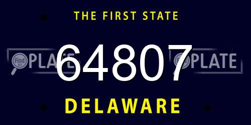 64807 Delaware License Plate