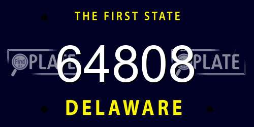64808 Delaware License Plate