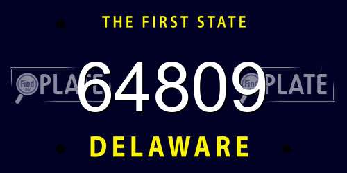 64809 Delaware License Plate