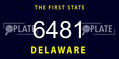 6481 Delaware License Plate