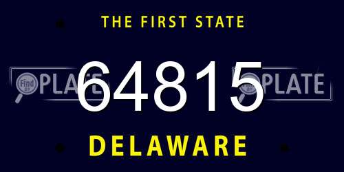 64815 Delaware License Plate