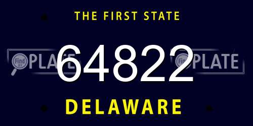 64822 Delaware License Plate