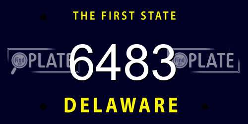 6483 Delaware License Plate