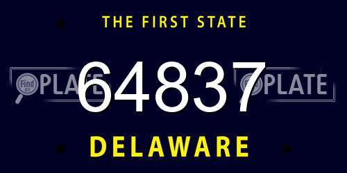 64837 Delaware License Plate