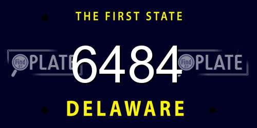 6484 Delaware License Plate