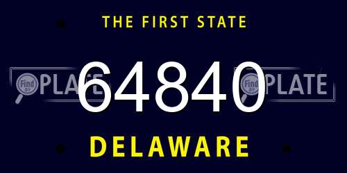 64840 Delaware License Plate