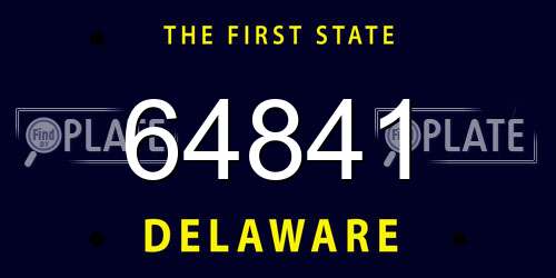 64841 Delaware License Plate