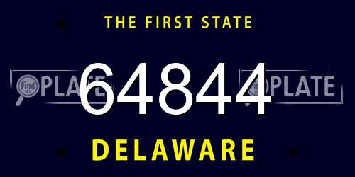 64844 Delaware License Plate