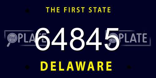 64845 Delaware License Plate