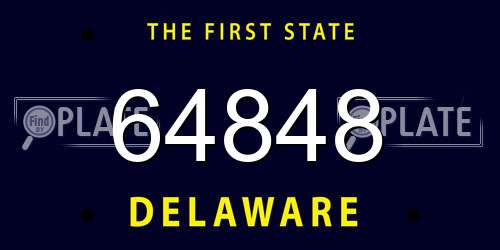 64848 Delaware License Plate