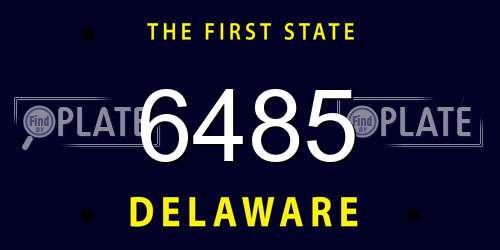 6485 Delaware License Plate