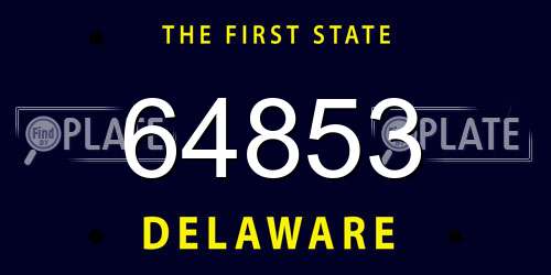 64853 Delaware License Plate