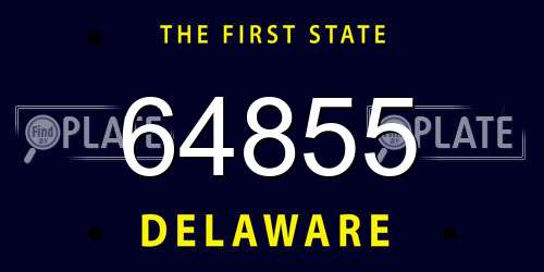 64855 Delaware License Plate