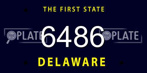 6486 Delaware License Plate