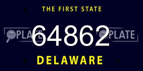64862 Delaware License Plate